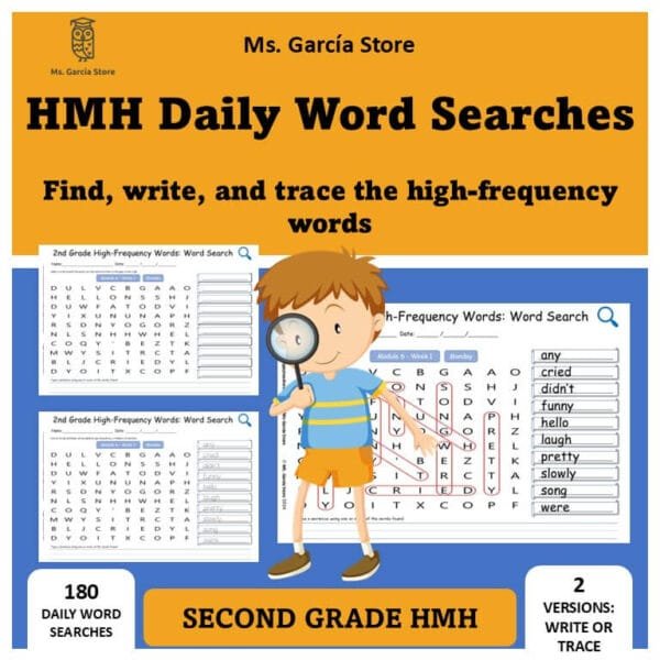 Daily Word Searches: High-Frequency Words HMH Into Reading 2nd Grade