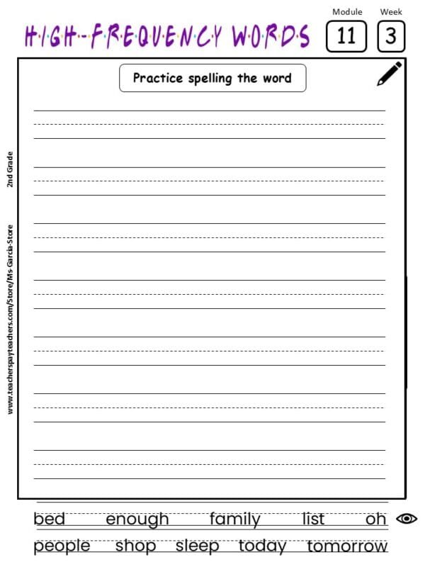 2nd Grade COMPLETE INTO READING High Frequency Words Worksheets (12Modules) - Image 4