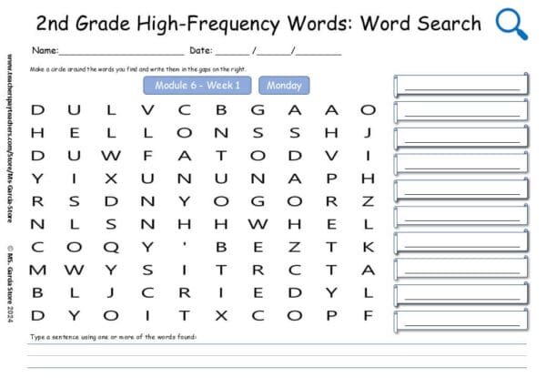 Daily Word Searches: High-Frequency Words HMH Into Reading 2nd Grade - Image 2