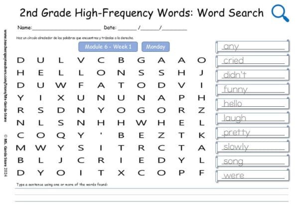 Daily Word Searches: High-Frequency Words HMH Into Reading 2nd Grade - Image 3