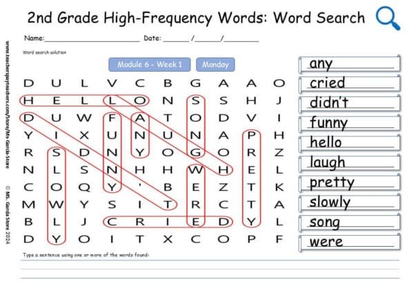 Daily Word Searches: High-Frequency Words HMH Into Reading 2nd Grade - Image 4