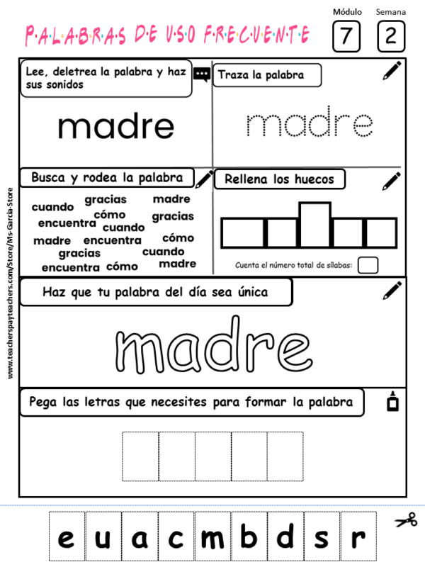 Fichas Palabras de uso frecuente HMH de Kinder completo (los 9 módulos) - Image 2