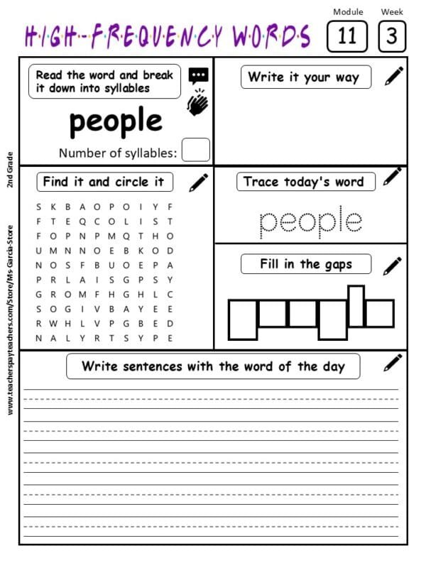 2nd Grade COMPLETE INTO READING High Frequency Words Worksheets (12Modules) - Image 2