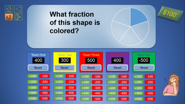 Fractions Jeopardy game with automatic scoreboard - Image 5