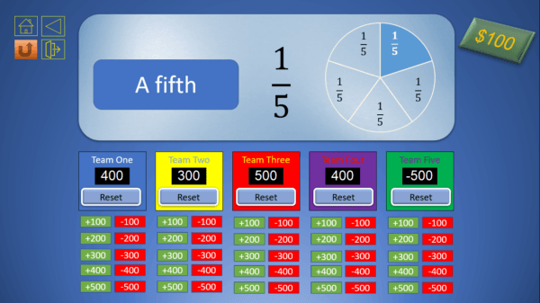 Fractions Jeopardy game with automatic scoreboard - Image 6