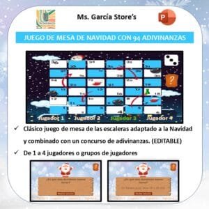 Juego de mesa de navidad de acertijos