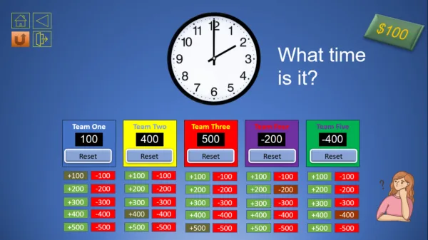 Telling Time Jeopardy game with automatic scoreboard - Image 7