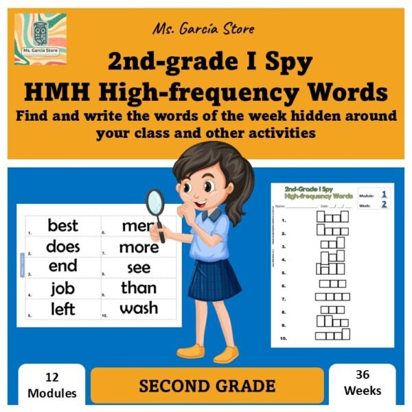 2nd-grade I Spy HMH High-frequency Words