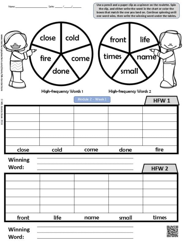 2nd Grade HMH High-Frequency Words Spinners - Image 5