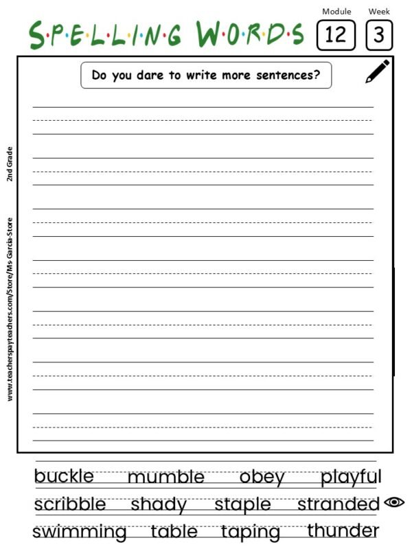 2nd Grade Complete INTO READING Spelling Words Worksheets (12Modules) - Image 4