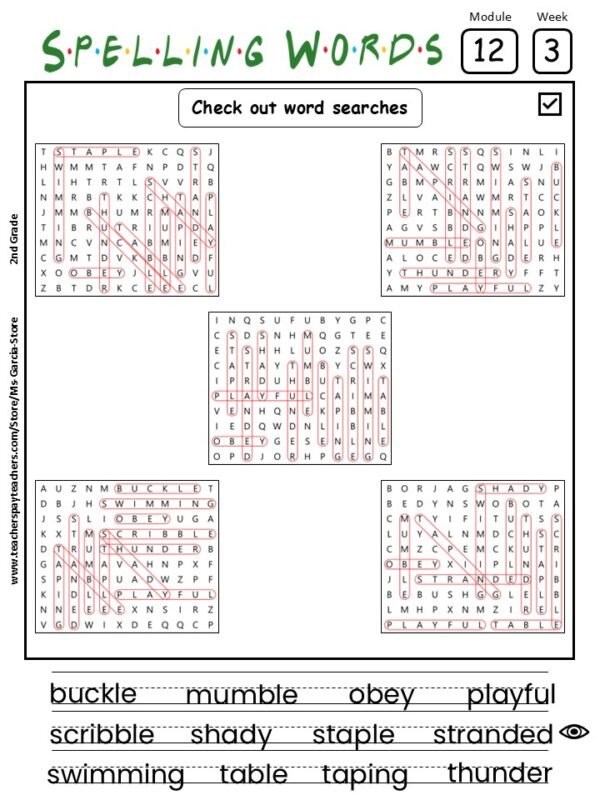 2nd Grade Complete INTO READING Spelling Words Worksheets (12Modules) - Image 2