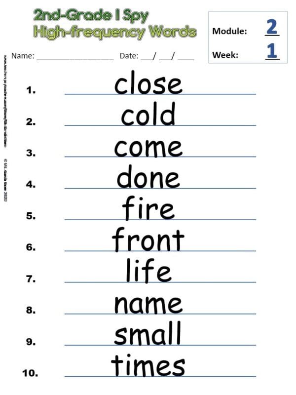 2nd Grade I Spy HMH High-frequency Words and other activities - Image 4