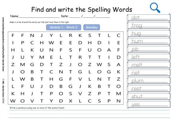 Daily Word Searches: HMH Spelling Words Into Reading 2nd Grade - Image 3