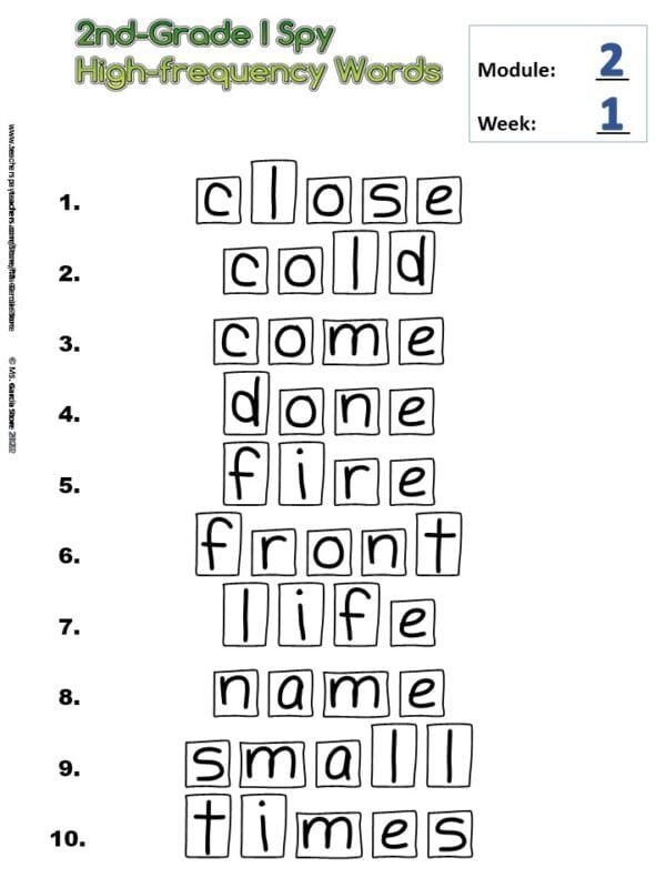 2nd Grade I Spy HMH High-frequency Words and other activities - Image 6