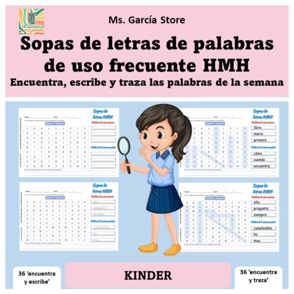 sopa de letras kinder escribe y traza