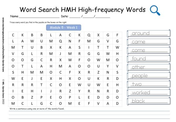 First Grade Word Search & Trace: HMH's Words of the Week - Image 2