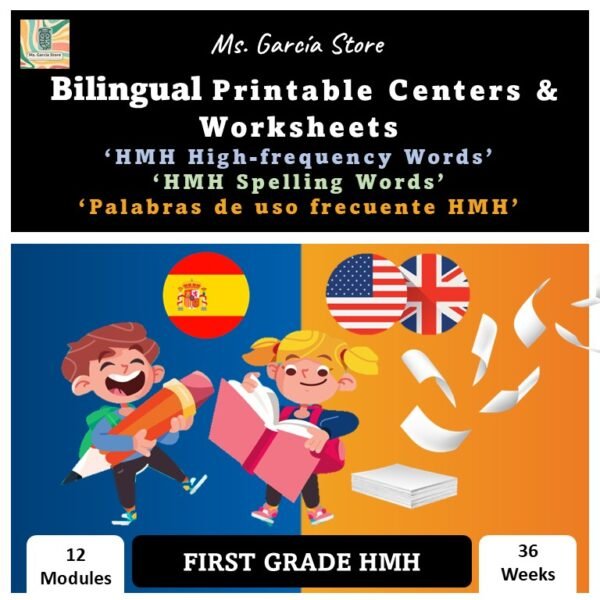 Blingual printable centers & worksheets