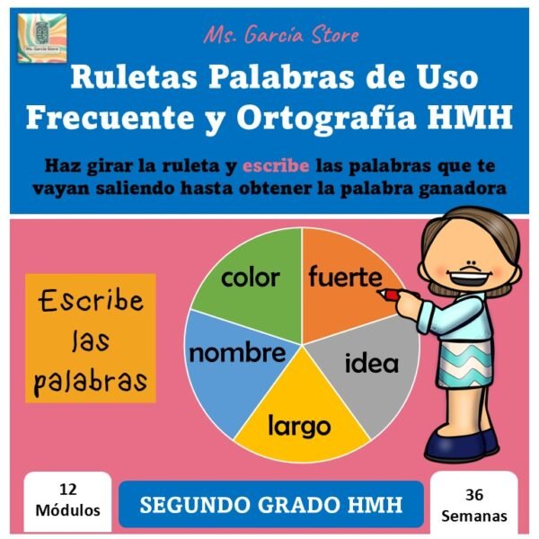 Ruleta palabras de la semana 2º grado- escribe
