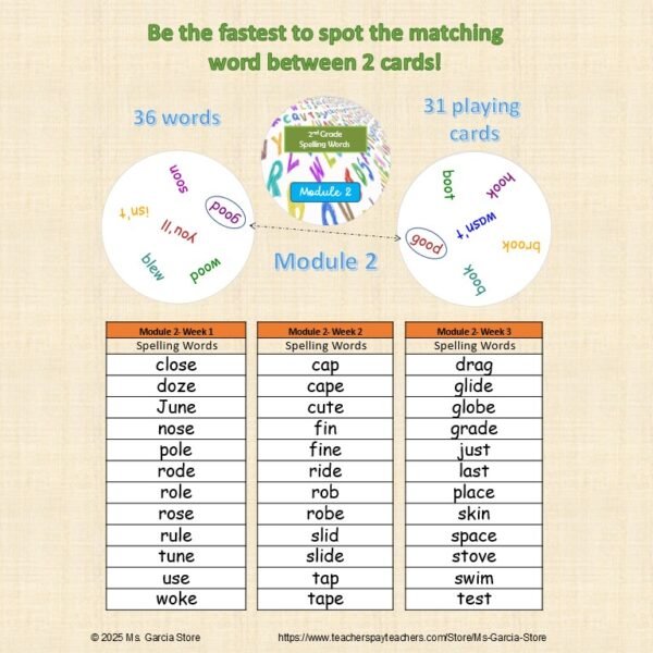 Spelling Dobble Game 2nd Module 2