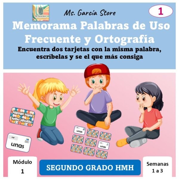 Memorama PUFs y Ortografía 2º grado Modulo 1
