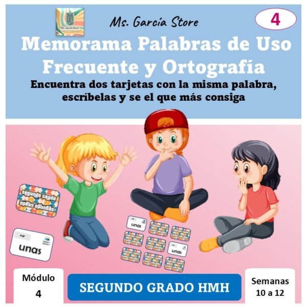 Memorama PUFs y Ortografía 2º grado Modulo 4